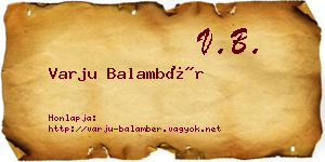 Varju Balambér névjegykártya